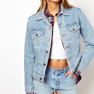 American Apparel Classic Denim Jacket • Light Wash • Made in USA • Size XS